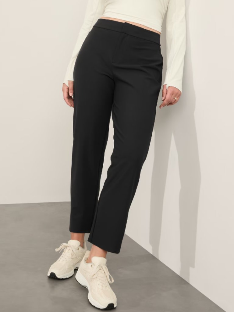 Athleta Black Stellar Nylon Lycra Trouser Pants